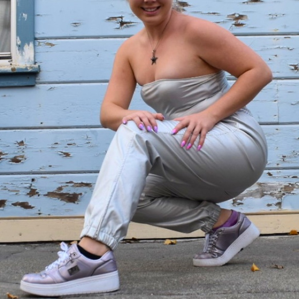 Silver Chrome Jogger Pants